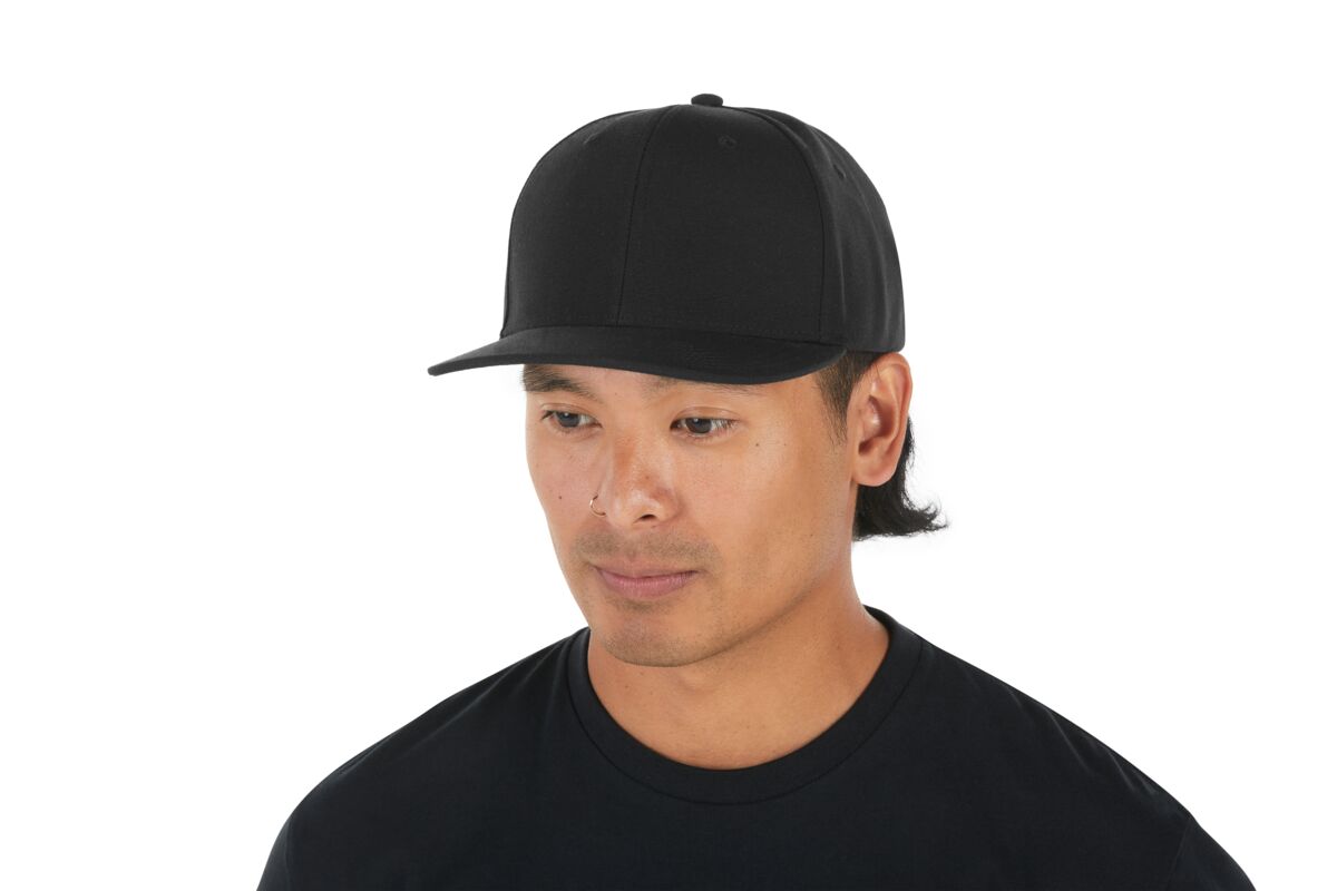 recycled-poly-classic-6-panel-hat-o2 WebPDP-HAT001002_Recycled_Poly_Classic_6Panel_Hat_Black_Studio_Harper_Studios_0723_Side_2__HAT001002OS.jpg