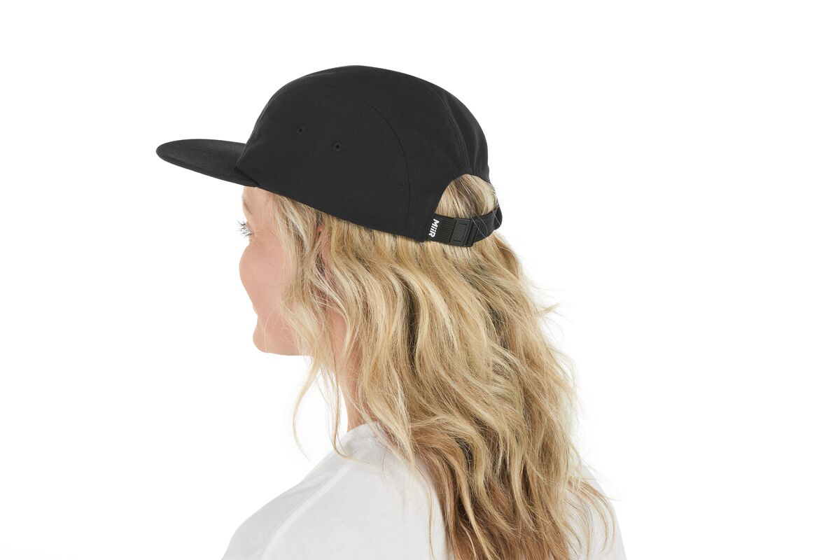 recycled-poly-flat-brim-5-panel-hat-c5 WebPDP-HAT003002_Recycled_Poly_Flat_Brim_5Panel_Hat_Black_Studio_Harper_Studios_0723_Side_2__HAT003002OS.jpg